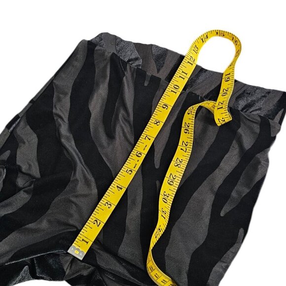 JLUXLABEL Womens High Waisted Wide Leg Zebra Print Velvet Pant, Black, Small - Picture 5 of 8